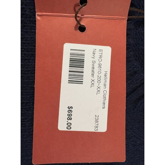 Etro Milano Herren wool Sweater Pullover sz 2XL color Navy NWT mspr $698 Italy - Picture 5 of 12